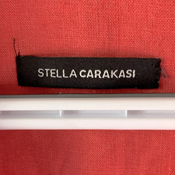 Stella Carakasi Coastal Hemp Coral Asymmetrical Button Down Boho Tunic - Picture 8 of 9